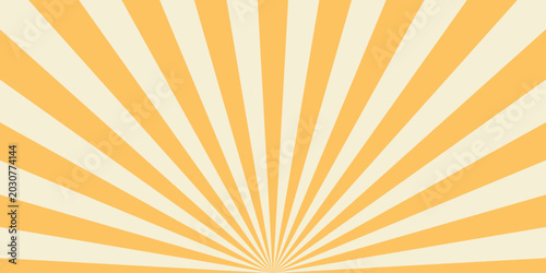 Canvastavla Warm yellow sunrise burst background with soft radial beams and vintage inspired