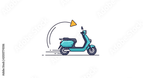 Foto A flat vector illustration of a modern electric scooter moving forward quickly