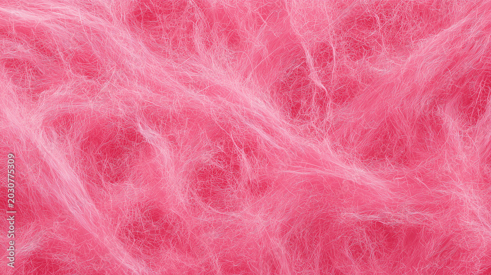 Obraz premium Macro close up of pink fiberglass insulation batt with soft tangled fibrous strands