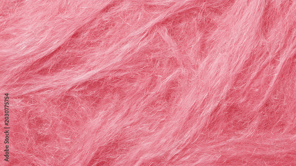 Fototapeta premium Full frame macro of pink fiberglass insulation showing flowing soft wispy fiber strands