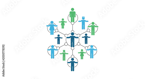 Photos A graphic illustration showing a network of connected people icons