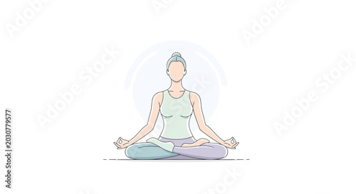 Schilderij op canvas Meditating Person in Lotus Pose Exuding Calm.