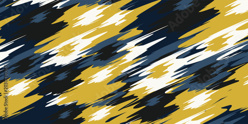 Obraz na płótnie Abstract Brush Strokes Pattern in Yellow Blue and White.