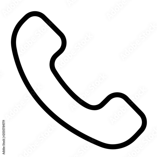 Phone handset icon, classic telephone receiver symbol for contact and communication.