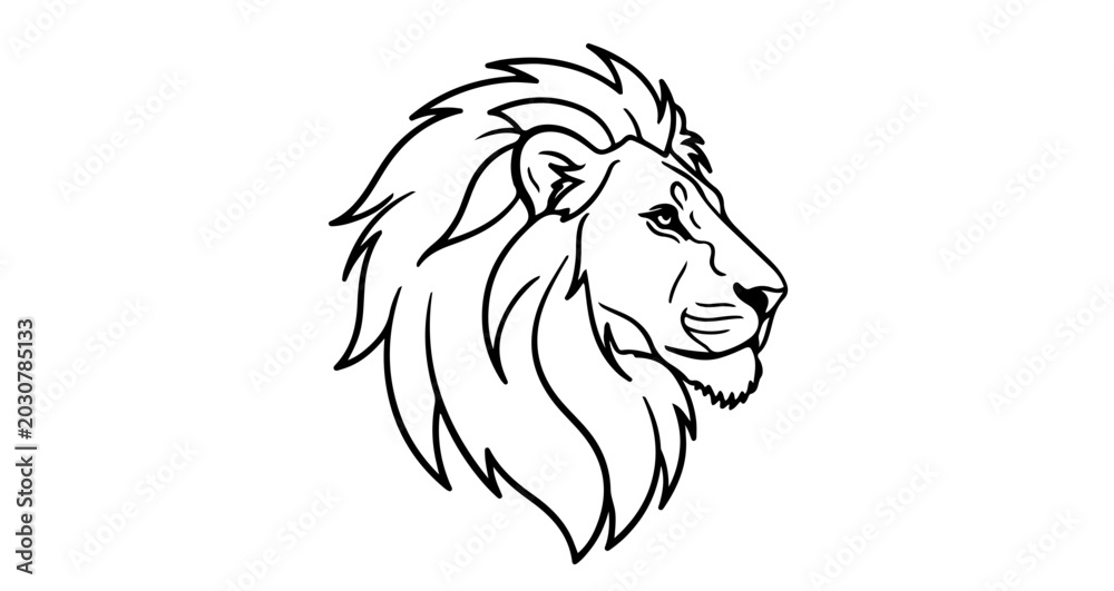 Fototapeta premium Lion head profile