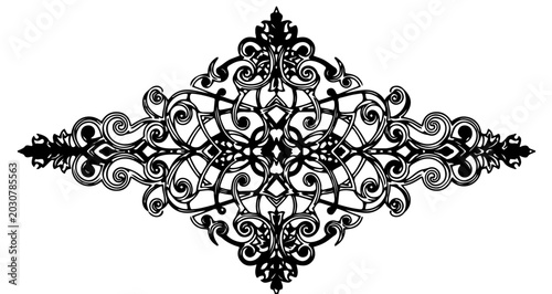 Ornate vintage filigree decorative element