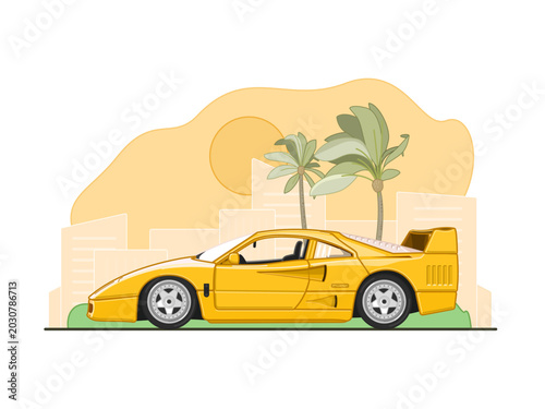 Classic Yellow Sport Car
