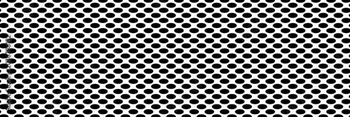 Wide simple black and white grill mesh pattern vector illustration