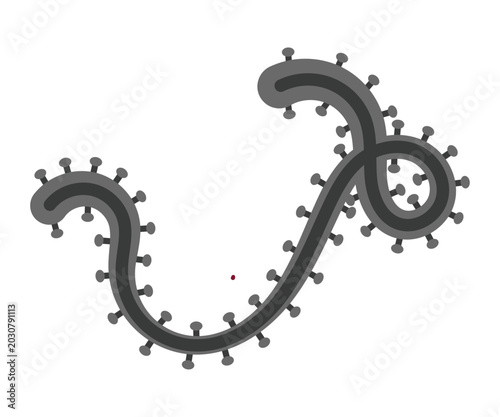 Black Ebola Virus Icon Dark Filovirus Particle Vector Illustration.