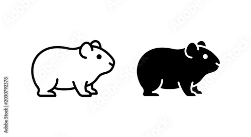 Photos Guinea Pig Icons, Rodent Vector Graphics, Small Pet Illustrations
