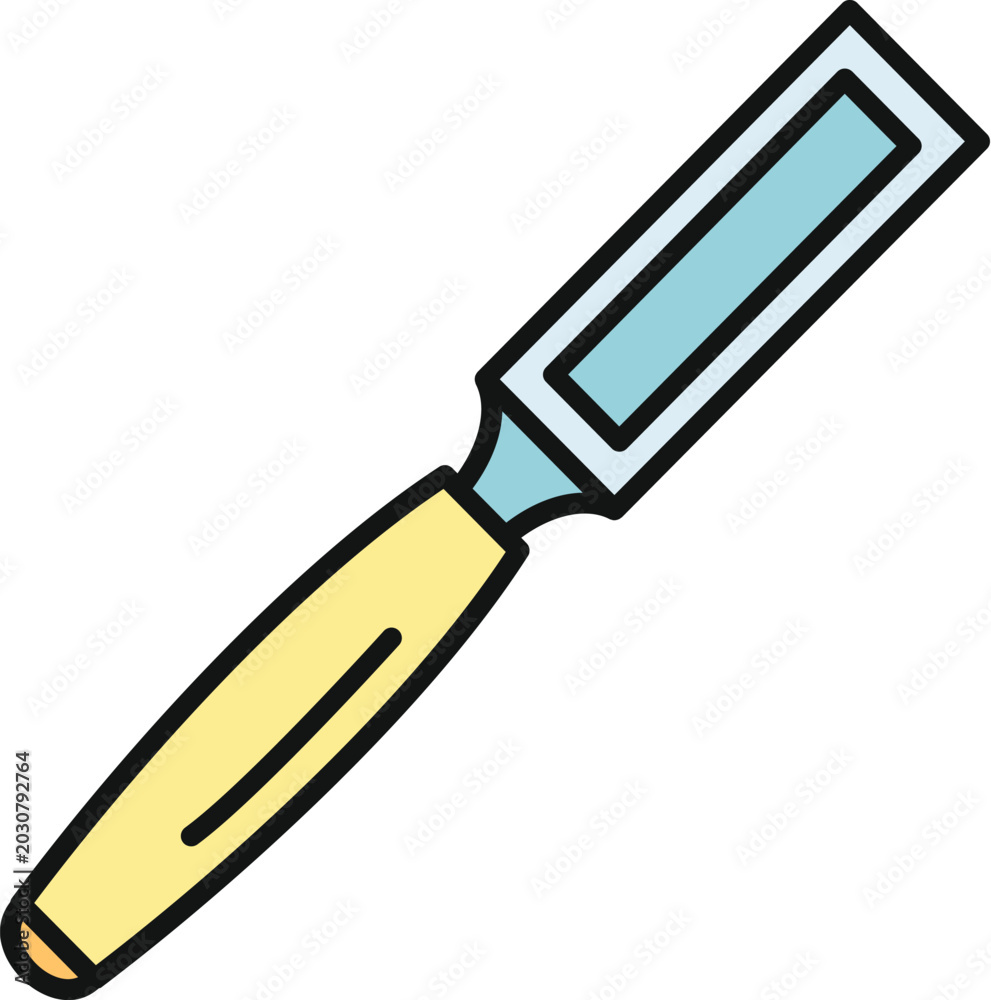 Obraz premium Chisel icon illustrating a tool for shaping wood or carving applications