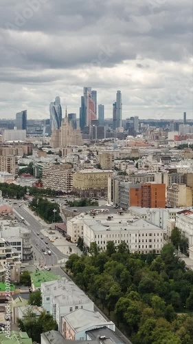 Vertical High Angle View of Moscow City Skyscrapers