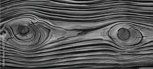 Fotografie High contrast black and white wood grain texture pattern with contrast monochrom