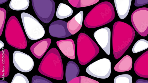 Canvas Print Colorful Pebbles Pattern with Pink Purple White Hues.