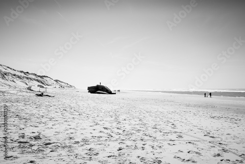 Lonely Bunker on Sandy Beach