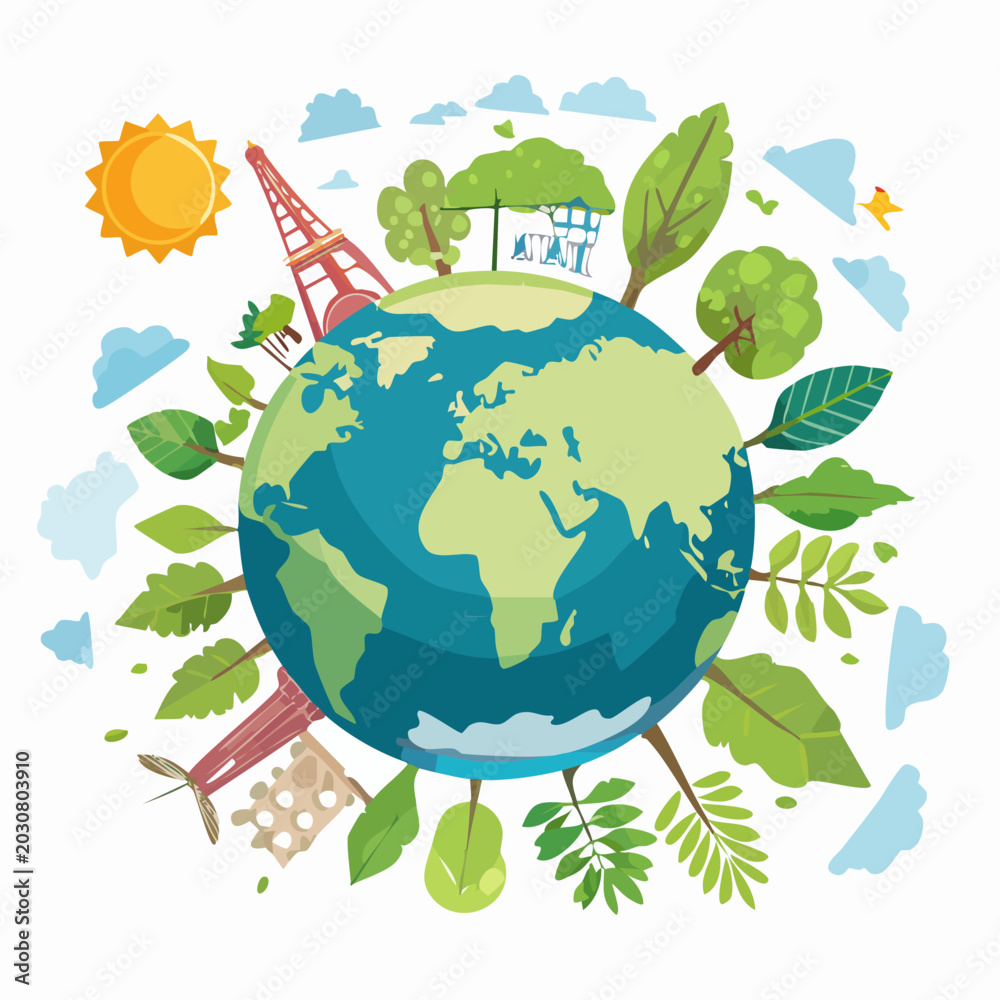 Naklejka premium Earths Environment - A Vibrant World of Nature and Life.