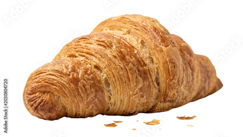 Konstfotografi Golden-baked flaky croissant, a traditional french pastry, showing delicate laye