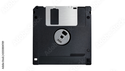Foto Black 3 5 inch floppy disk with metal shutter and hub