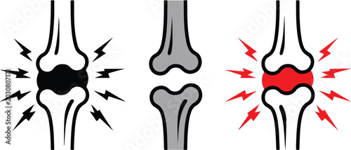 Foto Human knee joint pain vector illustration showing inflammation and arthritis dis