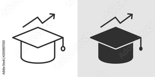 Bild auf Leinwand Academic Growth Icon representing educational progress, intellectual development, and learning advancement