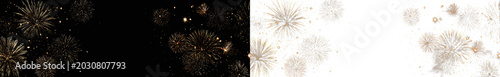 Foto Row of identical golden light explosions creating magical glowing trails across