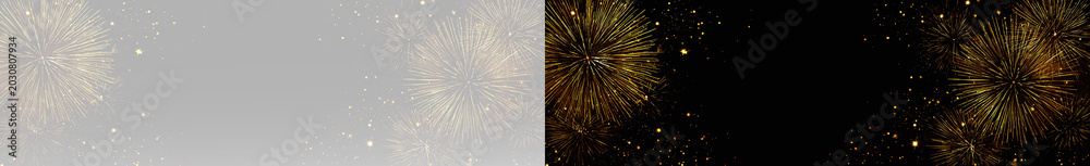 Fototapeta premium Luxury gold sparklers flashing brightly with elegant glowing patterns for elite wedding anniversary celebration invitation
