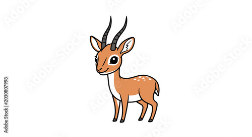 Photography Cute Cartoon Gazelle Antelope Illustration