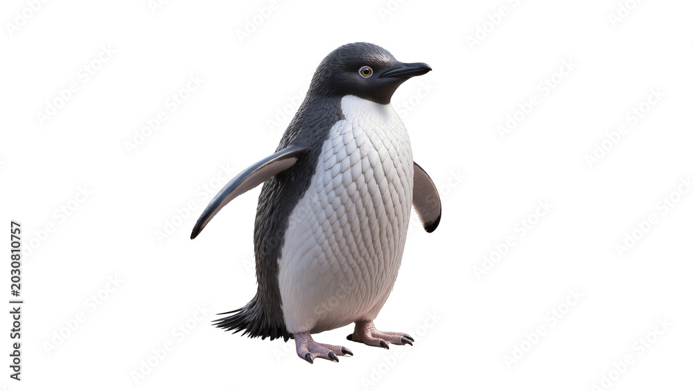Obraz premium Adelie penguin standing with wings outstretched