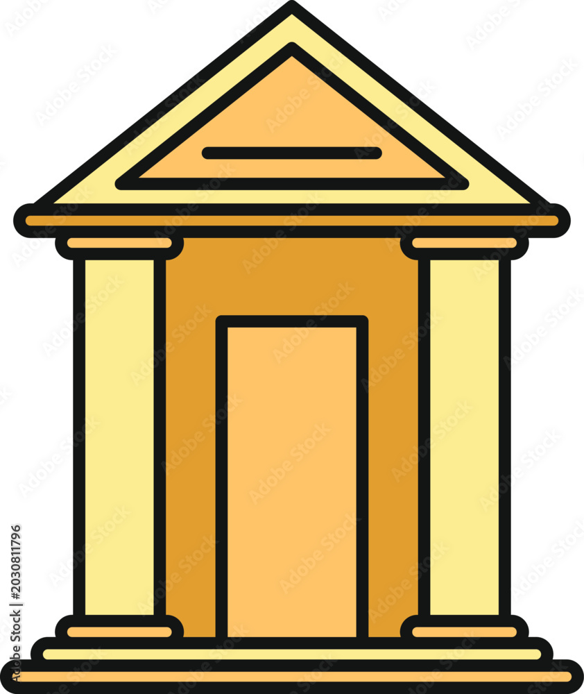 Fototapeta premium Classic architecture building with columns representing law, finance, and government