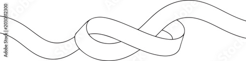 Fotografía Line art of Organic imperfect ribbon flowing across