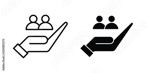 Bild auf Leinwand Customer care icon solid Icon Design Concept. Line icons