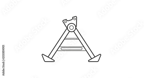 Foto Minimalist Line Art of a Folding Bipod