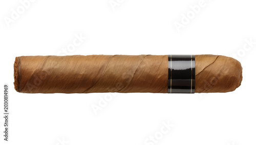 Obraz na płótnie Brown cigar with black and gold band
