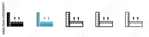 Bild auf Leinwand Sea Level vector icon set
