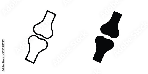 Human knee bone joint icon solid Icon Design Concept. Line icons