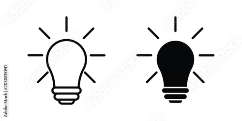 Schilderij op canvas Idea icon solid Icon Design Concept. Line icons