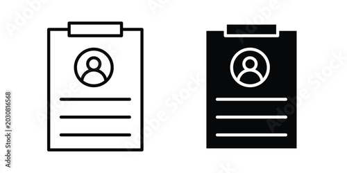 Photos Job description icon solid Icon Design Concept. Line icons