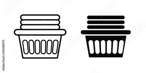 Quadro su tela Laundry basket icon solid Icon Design Concept. Line icons