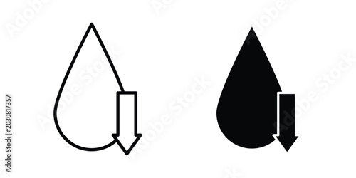 Obraz na płótnie Low water level icon solid Icon Design Concept. Line icons
