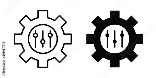 Foto Mass customization icon solid Icon Design Concept. Line icons