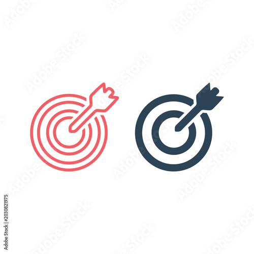 Target icons set vector. Dart board symbol for web site Computer and mobile vector.
