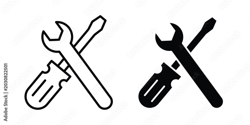 Fototapeta premium service tools icon solid Icon Design Concept. Line icons