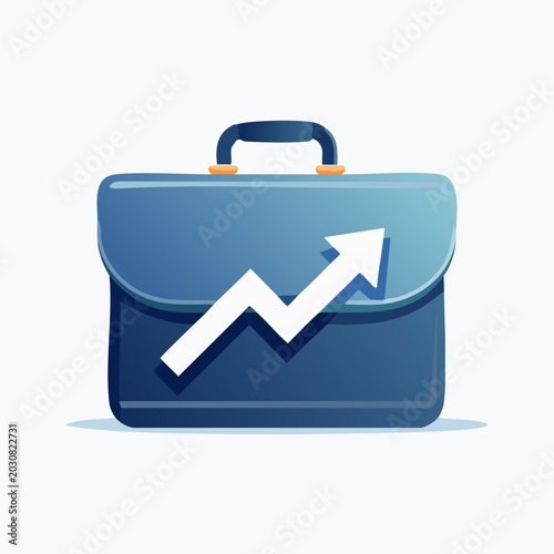 Business Growth Portfolio with Upward Arrow.