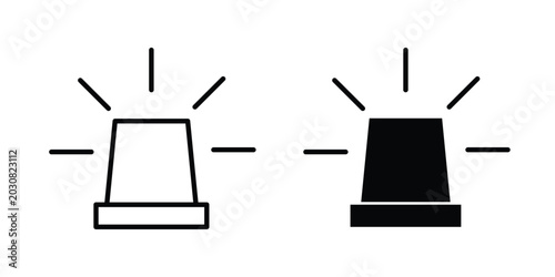 Foto Siren icon solid Icon Design Concept. Line icons