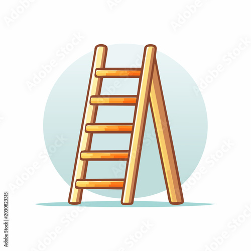 Cartoon Ladder Illustration - A Simple and Useful Tool.