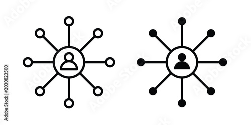 Foto Stakeholders icon solid Icon Design Concept. Line icons