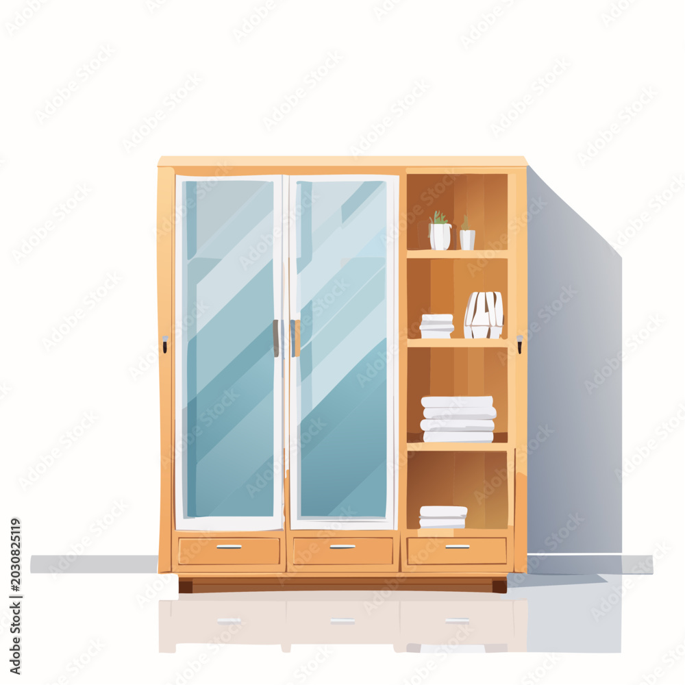Fototapeta premium Moderner Kleiderschrank als Vektor