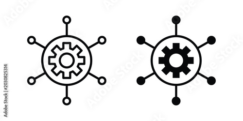 Quadro su tela Useful functions icon solid Icon Design Concept. Line icons
