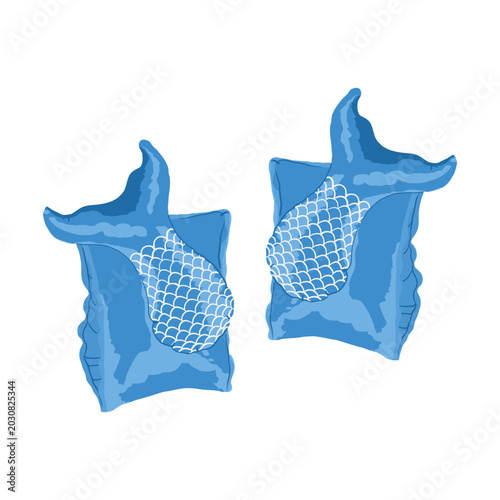 Принти на полотні Blue inflatable fish-shaped swim armbands
