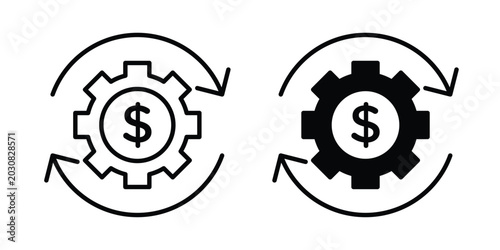 Photos Costs optimization icon suitable for design projects